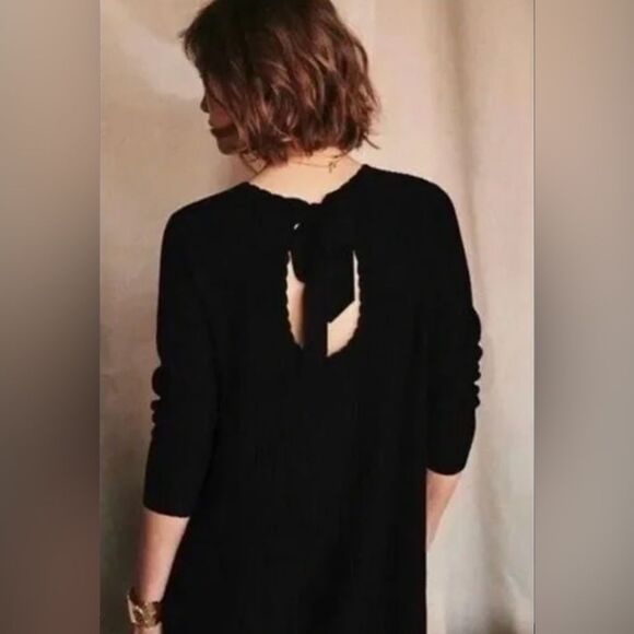 Sezane Ernestine Blouse Tops Black Bow Oversized Size XS - Picture 2 of 9